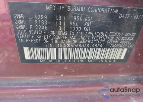 2017 Subaru Impreza 2.0I Premium from USA, damaged, VIN 4S3GKAD66H3619886